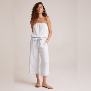 NWT! Bella Dahl Women's Strapless Chambray Jumpsuit Blue Size L Casual Summer